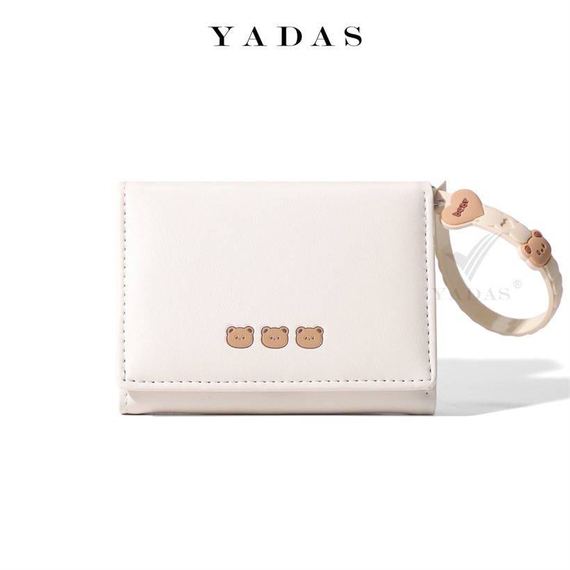 Women's slim bifold wallet in cream