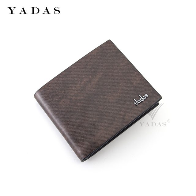 Men's genuine leather bifold wallet in dark brown