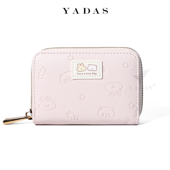 Pink embossed card holder